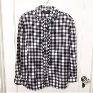 Eddie Bauer Buffalo Check Ruffle Collar Flannel